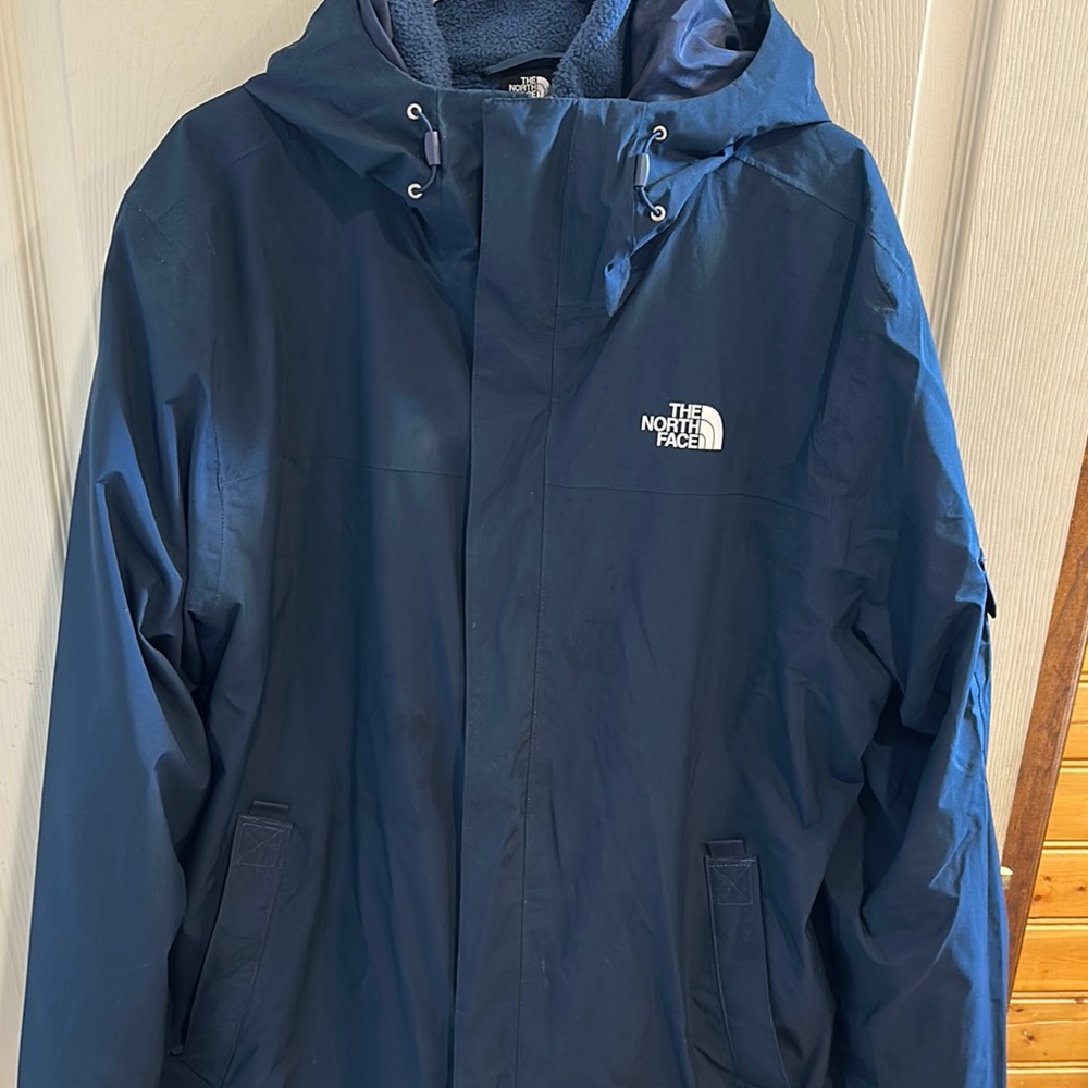 The North Face Blue Raincoat Waterproof Hooded Design